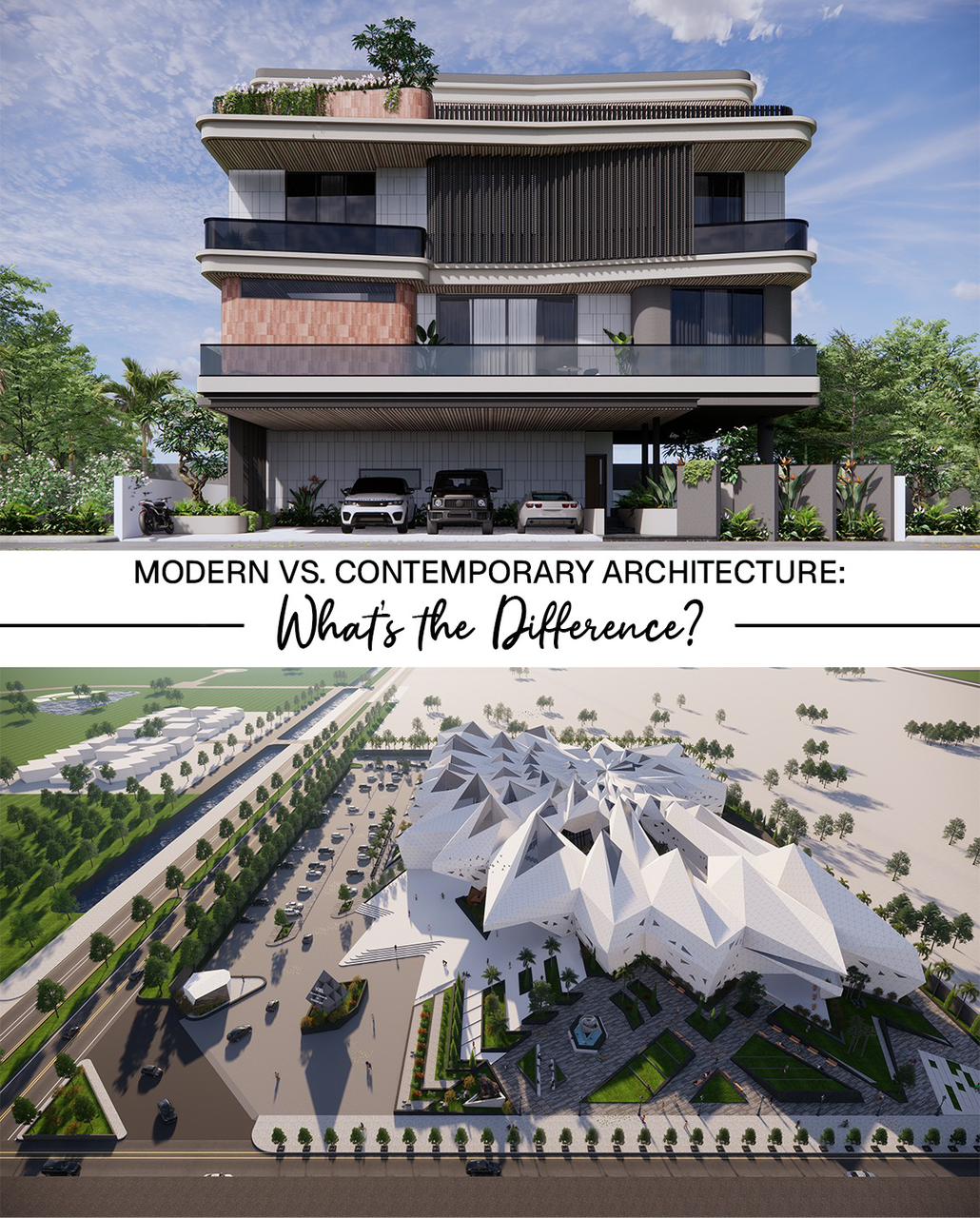 Modern home with wooden exterior and flat roof